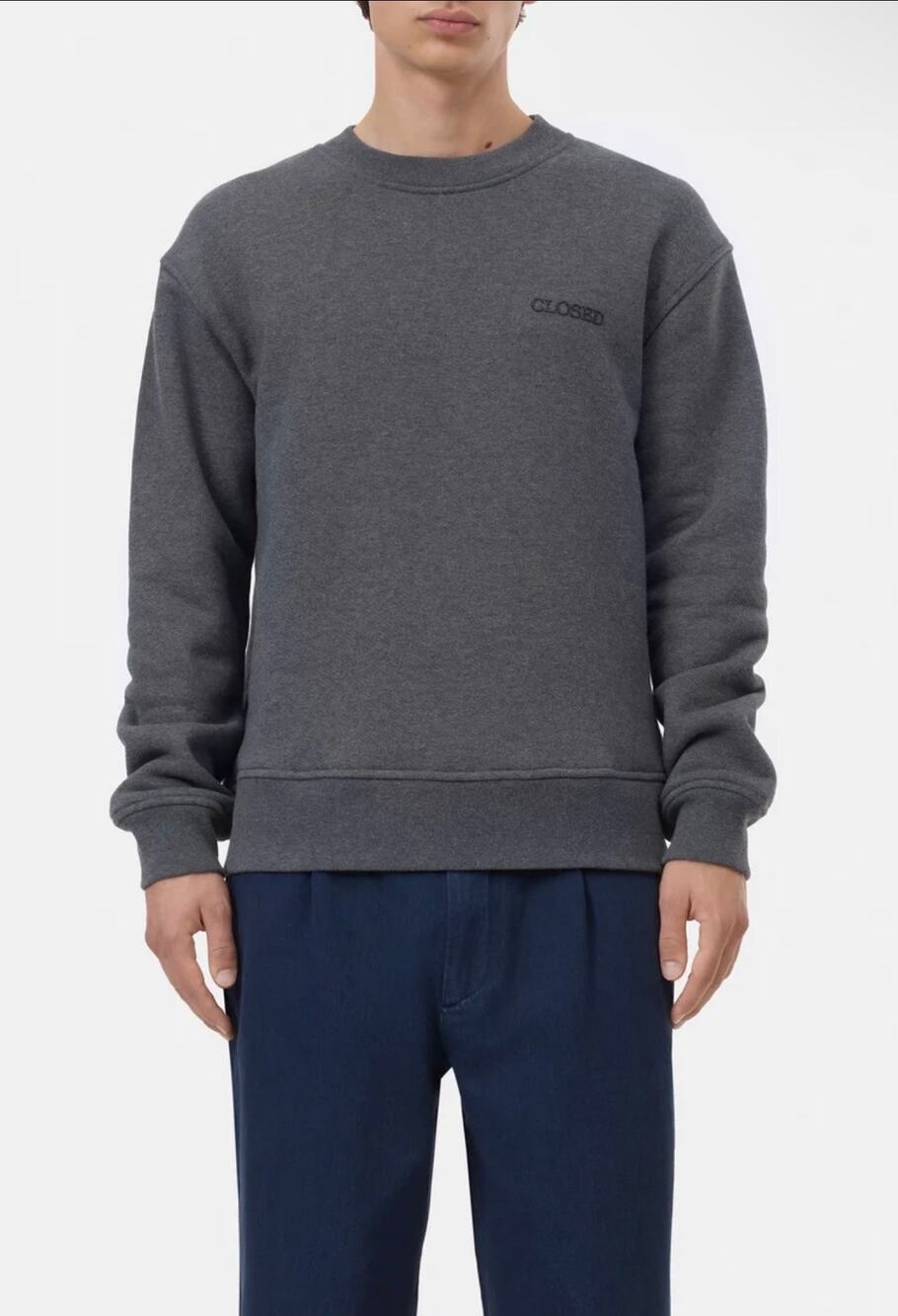 CLOSED Crewneck Sweatshirt in Dark Grey Melange Mens L